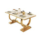 Metal Traditional Luxury Rectangle Table Stone Top Table for Home Clearhalo 'Dining Tables & Seating' 'Dining Tables' 'dining_table' 'furn' 'furn_dining_table' 'Furniture' 'Kitchen & Dining Furniture' 6129467