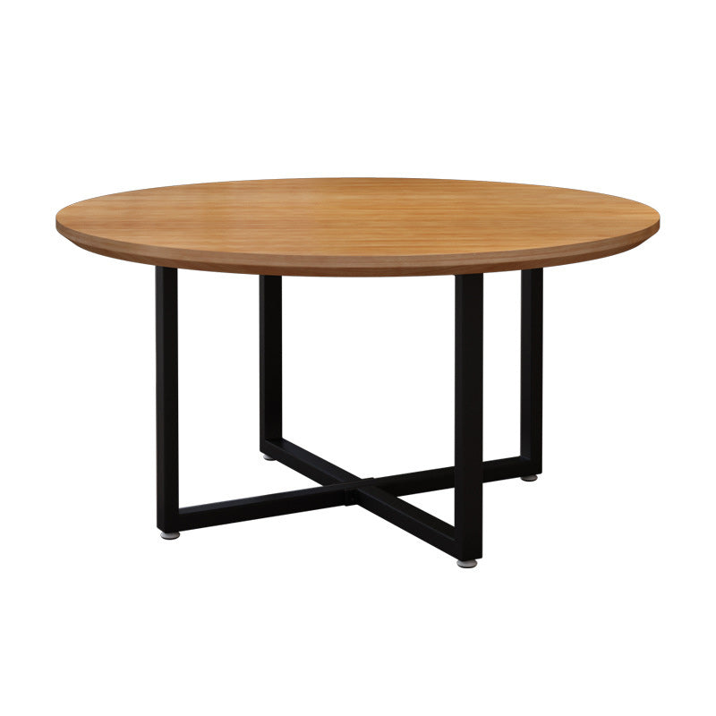 Metal Modern Round Indoor Table Pine Wood Top Table for Dining Room Without Chairs Clearhalo 'Dining Tables & Seating' 'Dining Tables' 'dining_table' 'furn' 'furn_dining_table' 'Furniture' 'Kitchen & Dining Furniture' 6129477
