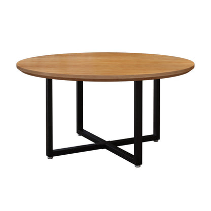 Metal Modern Round Indoor Table Pine Wood Top Table for Dining Room Without Chairs Clearhalo 'Dining Tables & Seating' 'Dining Tables' 'dining_table' 'furn' 'furn_dining_table' 'Furniture' 'Kitchen & Dining Furniture' 6129477