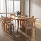 Mesa de comedor de madera de pino Tope rectángulo de madera sólida con 4 patas