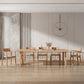 Mesa de comedor de madera de pino Tope rectángulo de madera sólida con 4 patas