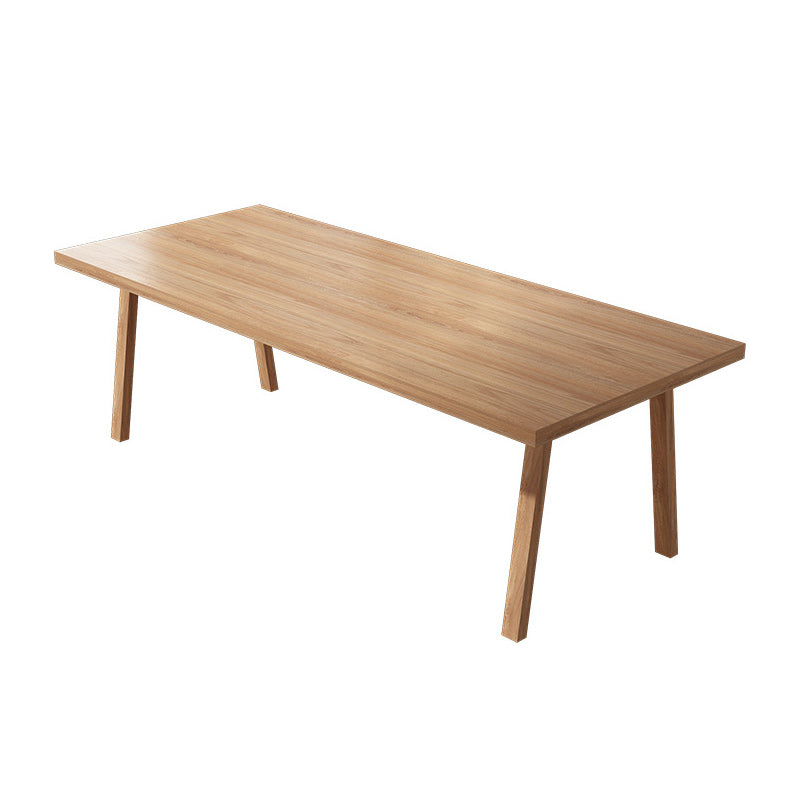 Mesa de comedor de madera de pino Tope rectángulo de madera sólida con 4 patas