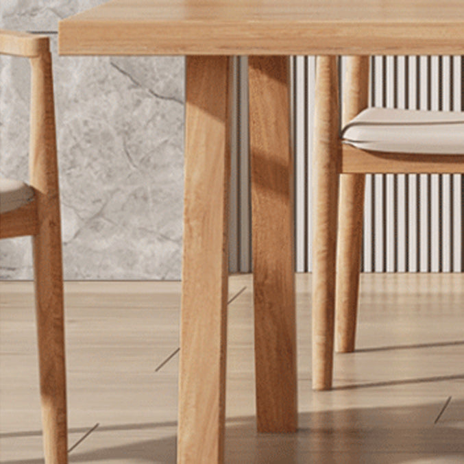 Mesa de comedor de madera de pino Tope rectángulo de madera sólida con 4 patas