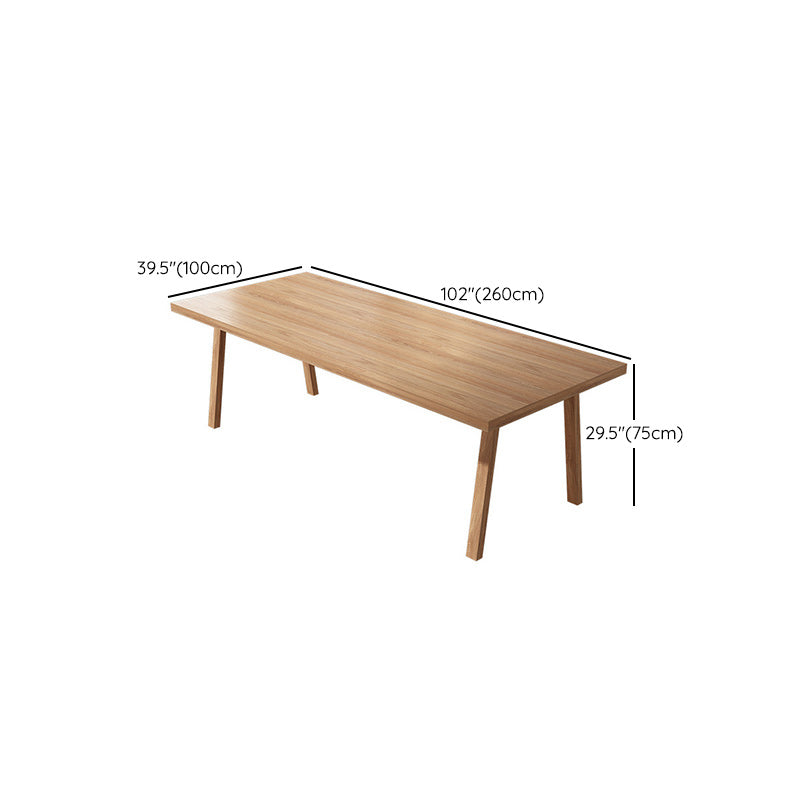 Mesa de comedor de madera de pino Tope rectángulo de madera sólida con 4 patas