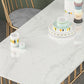 Mesa de comedor de piedra de lujo para mesa rectángulo de restaurante con base de metal