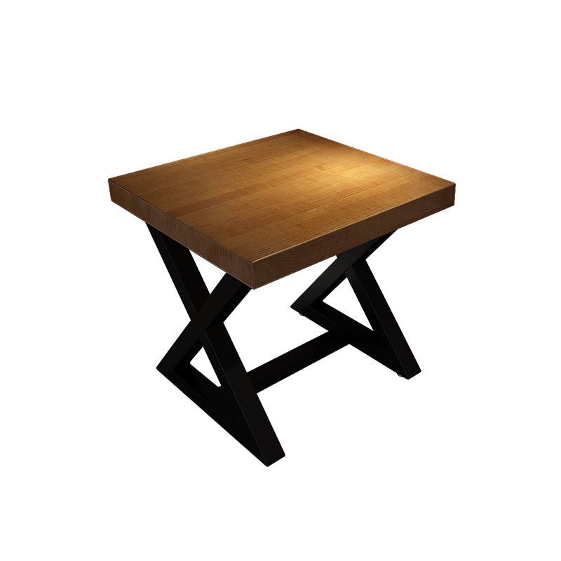 Industrial Wood Dining Table for Restaurant Square Table with Trestle Base 23.6"L x 23.6"W x 29.5"H Without Chairs Clearhalo 'Dining Tables & Seating' 'Dining Tables' 'dining_table' 'furn' 'furn_dining_table' 'Furniture' 'Kitchen & Dining Furniture' 6129583