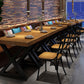 Industrial Wood Dining Table for Restaurant Square Table with Trestle Base Clearhalo 'Dining Tables & Seating' 'Dining Tables' 'dining_table' 'furn' 'furn_dining_table' 'Furniture' 'Kitchen & Dining Furniture' 6129588