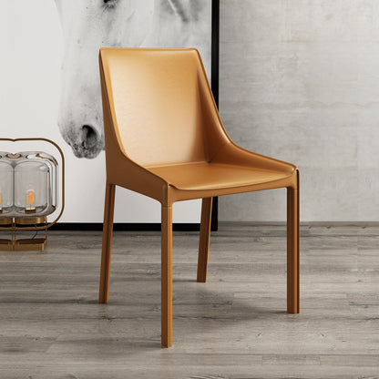 Contemporary Metal Dining Room Chair Arm Leather Side Chair for Dining Room