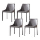 Contemporary Metal Dining Room Chair Arm Leather Side Chair for Dining Room
