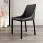 Contemporary Metal Dining Room Chair Arm Leather Side Chair for Dining Room