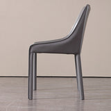 Contemporary Metal Dining Room Chair Arm Leather Side Chair for Dining Room