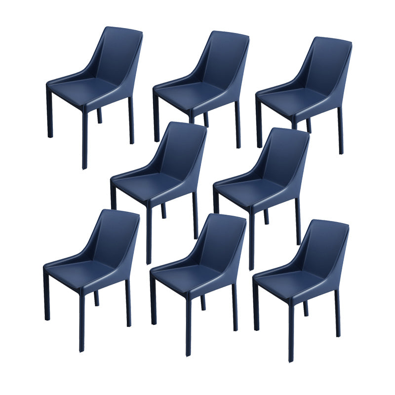 Contemporary Metal Dining Room Chair Arm Leather Side Chair for Dining Room