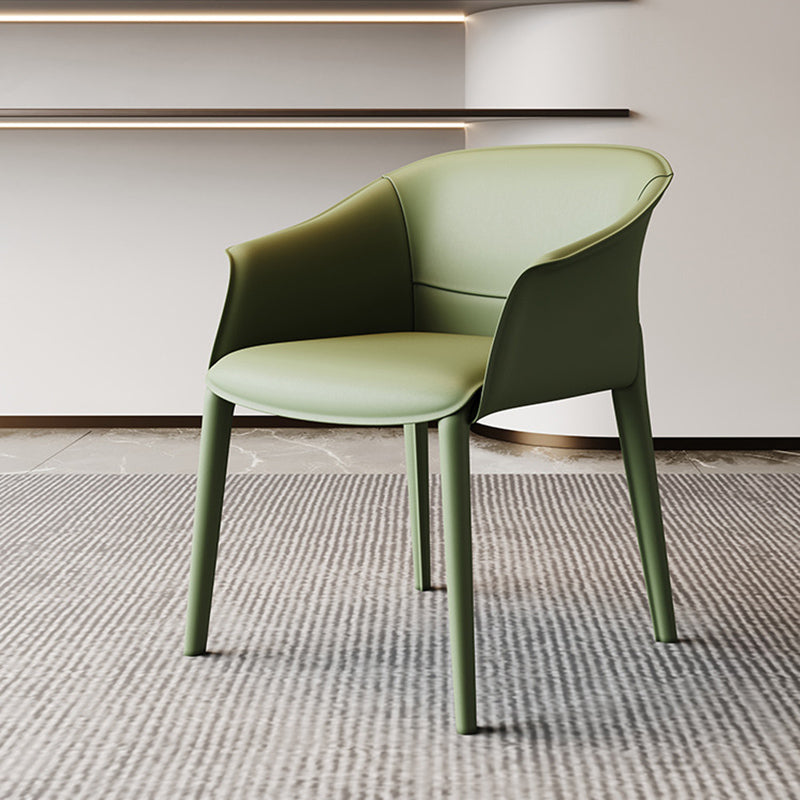 Modern Style Metal Dining Chairs Leather Arm Dining Room Chairs for Home Use