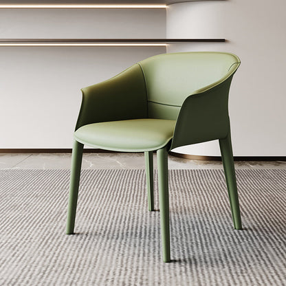 Modern Style Metal Dining Chairs Leather Arm Dining Room Chairs for Home Use