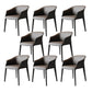 Modern Style Metal Dining Chairs Leather Arm Dining Room Chairs for Home Use