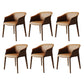 Modern Style Metal Dining Chairs Leather Arm Dining Room Chairs for Home Use
