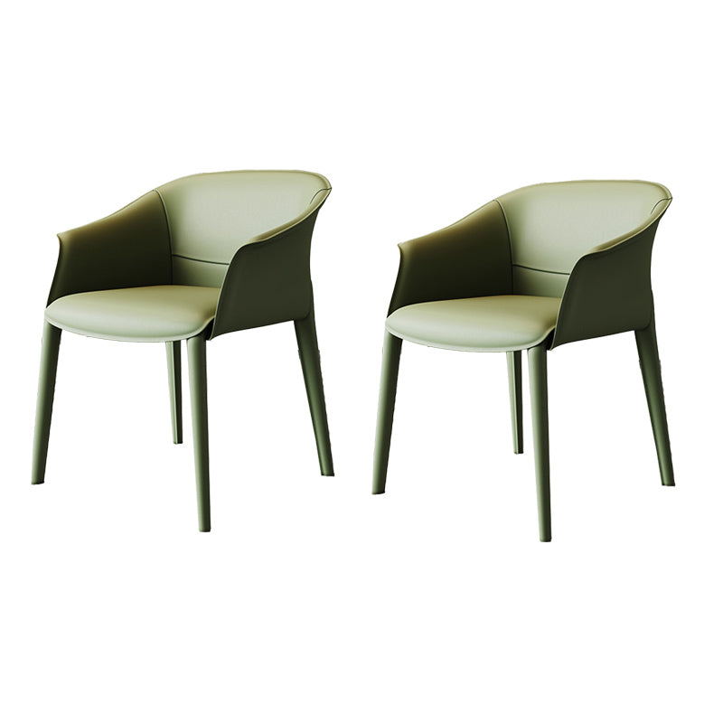 Modern Style Metal Dining Chairs Leather Arm Dining Room Chairs for Home Use