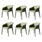 Modern Style Metal Dining Chairs Leather Arm Dining Room Chairs for Home Use