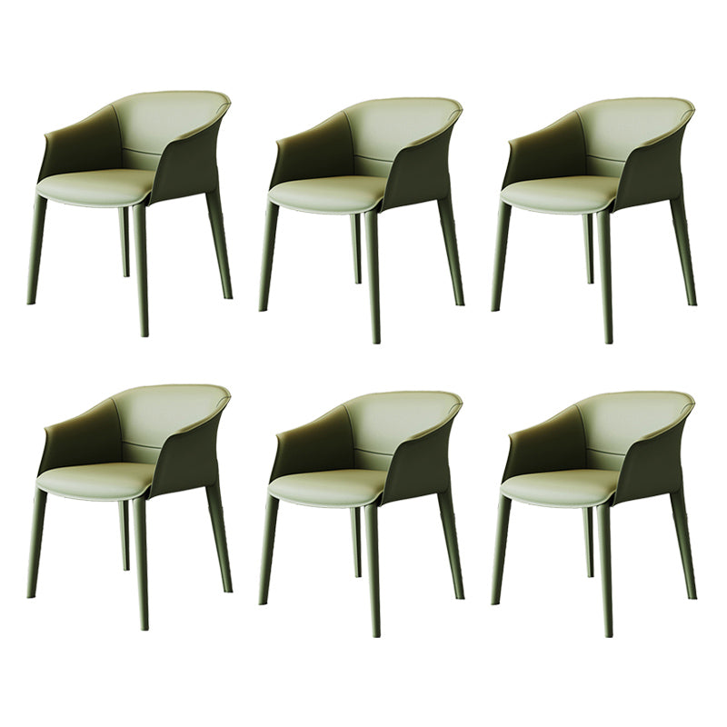 Modern Style Metal Dining Chairs Leather Arm Dining Room Chairs for Home Use