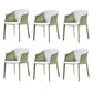 Modern Style Metal Dining Chairs Leather Arm Dining Room Chairs for Home Use