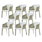 Modern Style Metal Dining Chairs Leather Arm Dining Room Chairs for Home Use