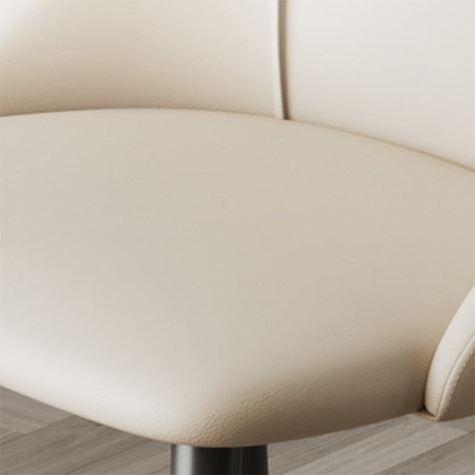 Léchardie de chaise de bras sans bras rembourrée avec base en métal pour salle à manger