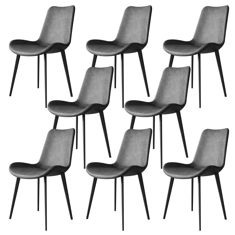 Chaises de salle à manger sans bras en cuir moderne chaise de salle à manger en métal pour usage domestique