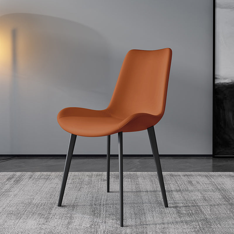 Chaises de salle à manger sans bras en cuir moderne chaise de salle à manger en métal pour usage domestique