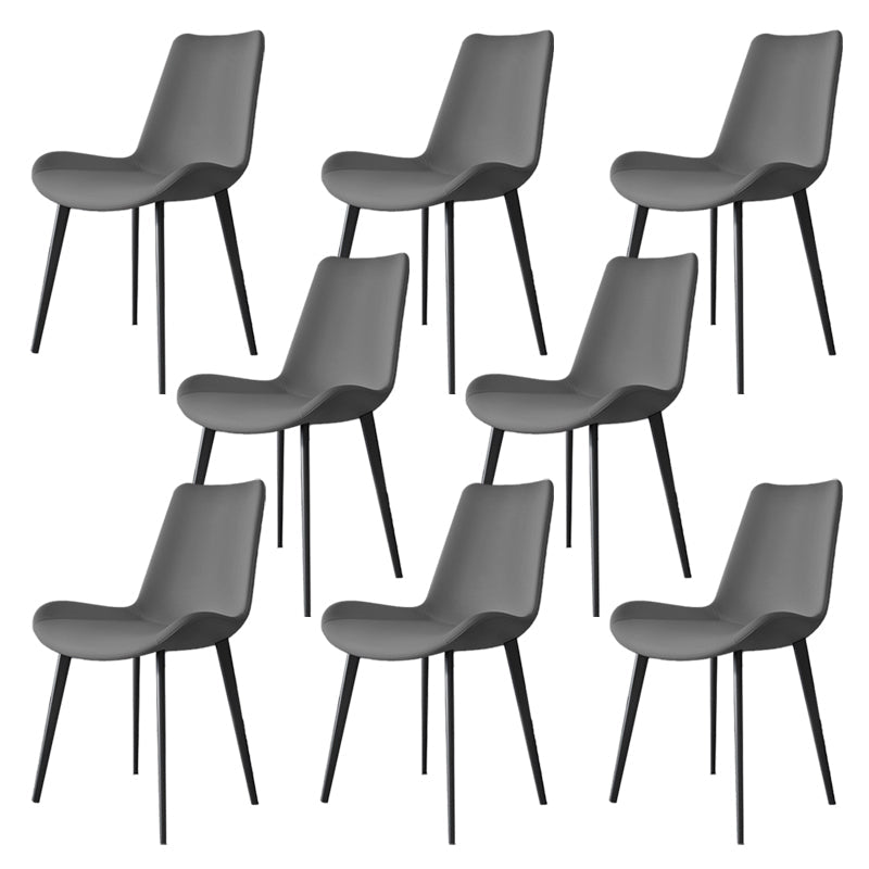 Chaises de salle à manger sans bras en cuir moderne chaise de salle à manger en métal pour usage domestique