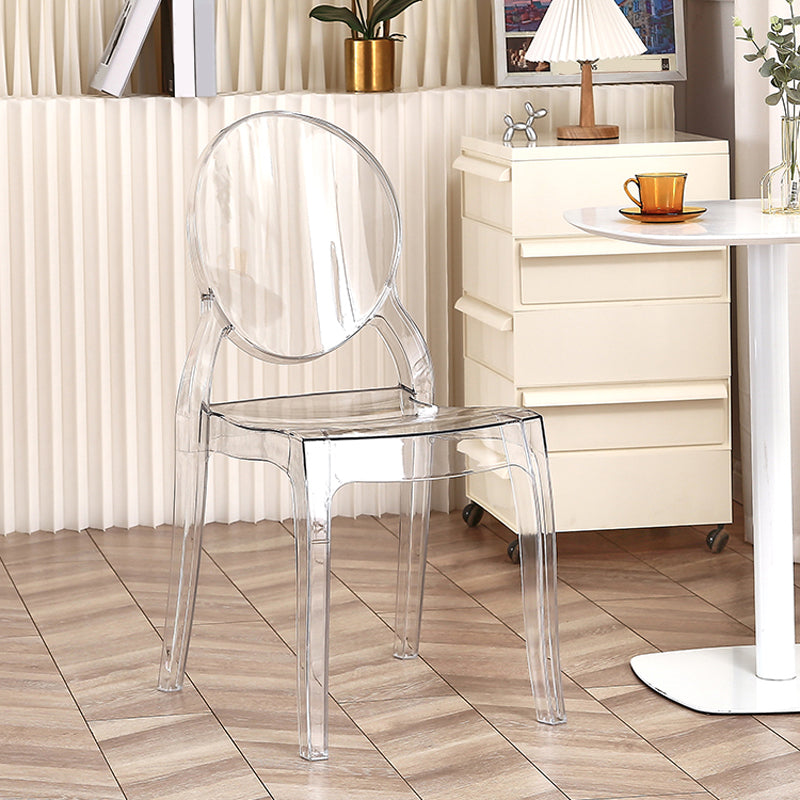 Modern Armless Chair Plastic Open Back Side Chair for Dining Room