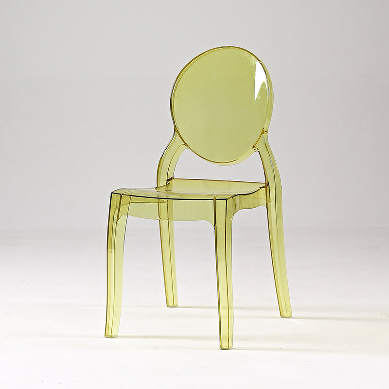 Modern Armless Chair Plastic Open Back Side Chair for Dining Room