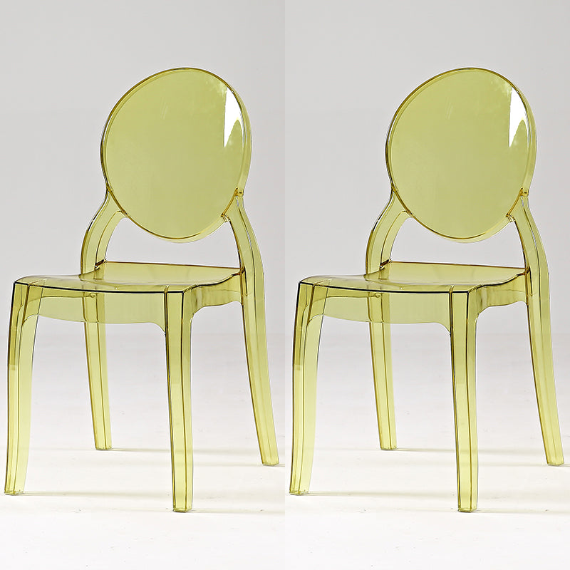 Modern Armless Chair Plastic Open Back Side Chair for Dining Room