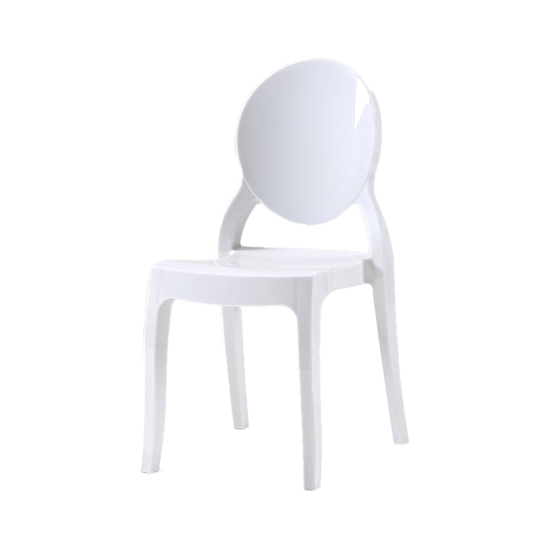Modern Armless Chair Plastic Open Back Side Chair for Dining Room