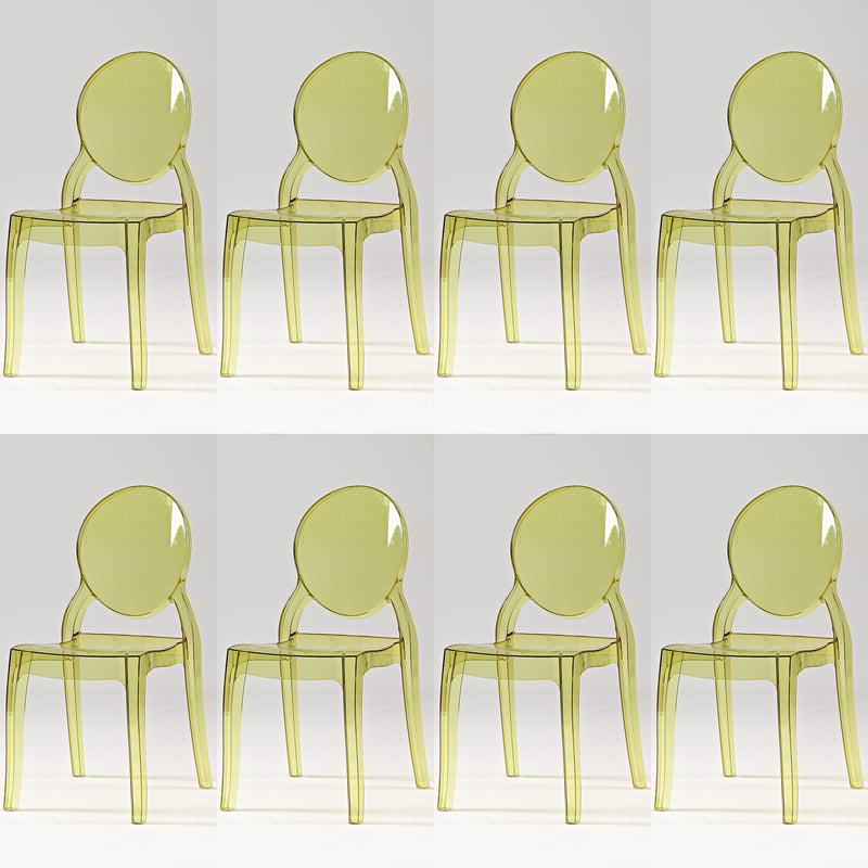 Modern Armless Chair Plastic Open Back Side Chair for Dining Room
