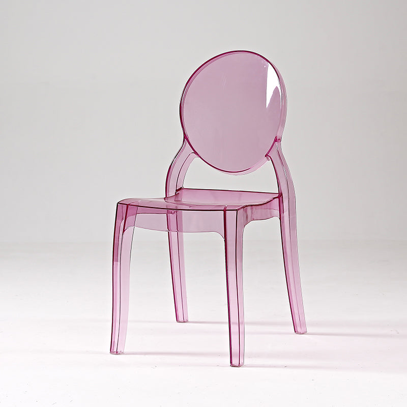 Modern Armless Chair Plastic Open Back Side Chair for Dining Room