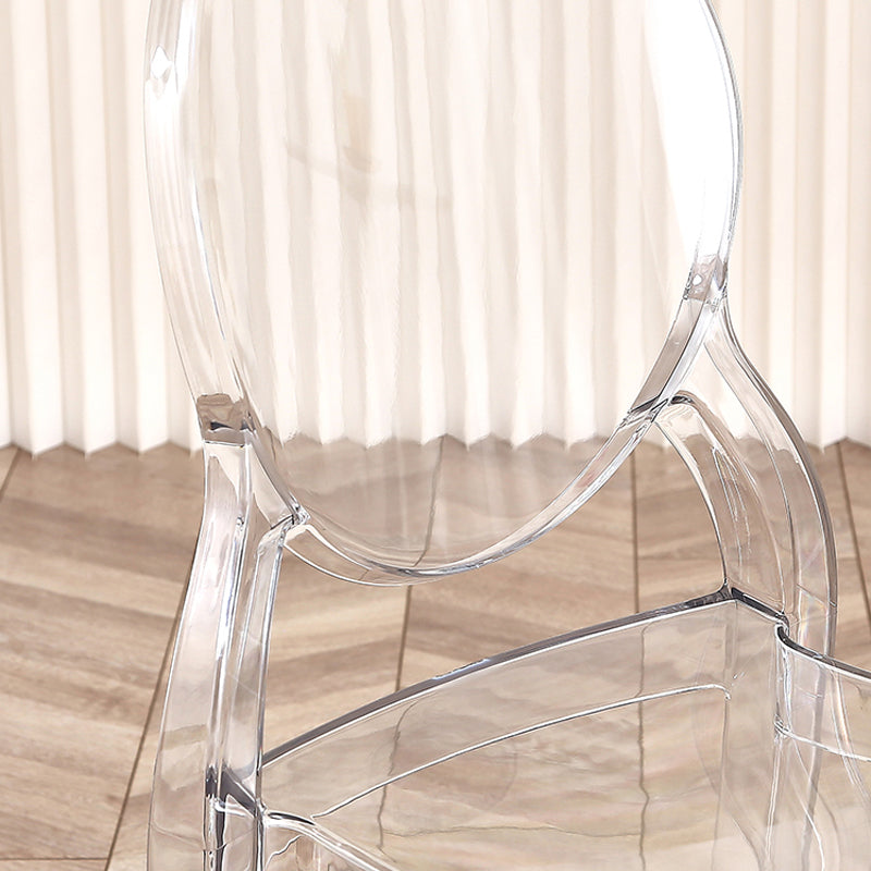 Modern Armless Chair Plastic Open Back Side Chair for Dining Room