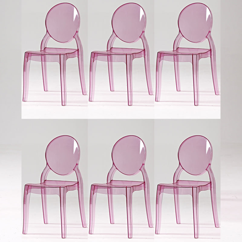 Modern Armless Chair Plastic Open Back Side Chair for Dining Room
