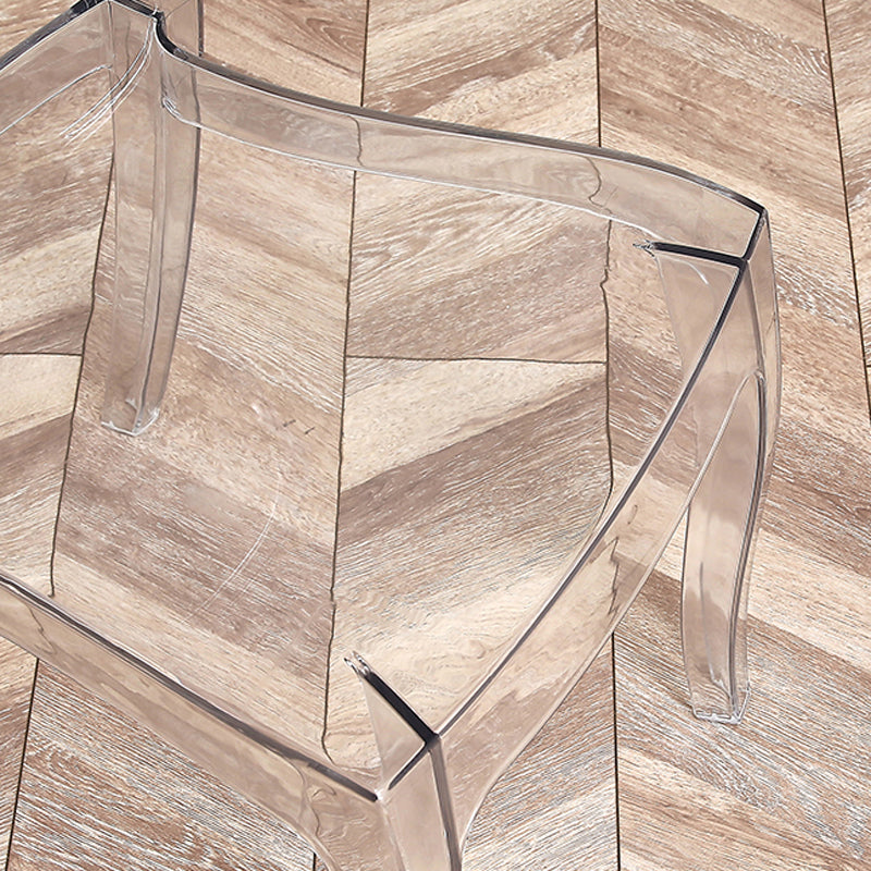 Modern Armless Chair Plastic Open Back Side Chair for Dining Room