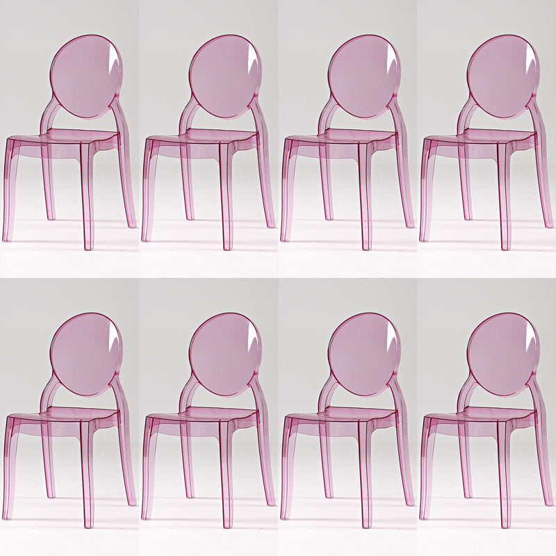 Modern Armless Chair Plastic Open Back Side Chair for Dining Room