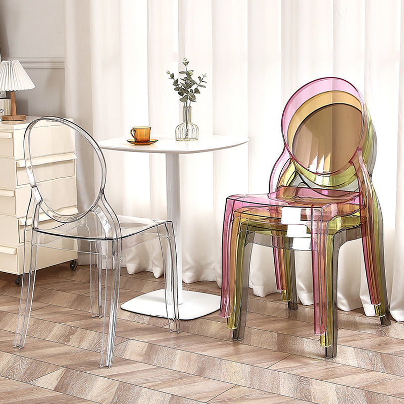 Modern Armless Chair Plastic Open Back Side Chair for Dining Room