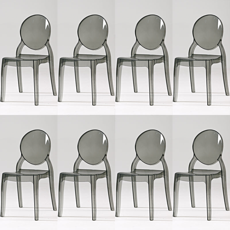 Modern Armless Chair Plastic Open Back Side Chair for Dining Room