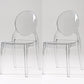 Modern Armless Chair Plastic Open Back Side Chair for Dining Room