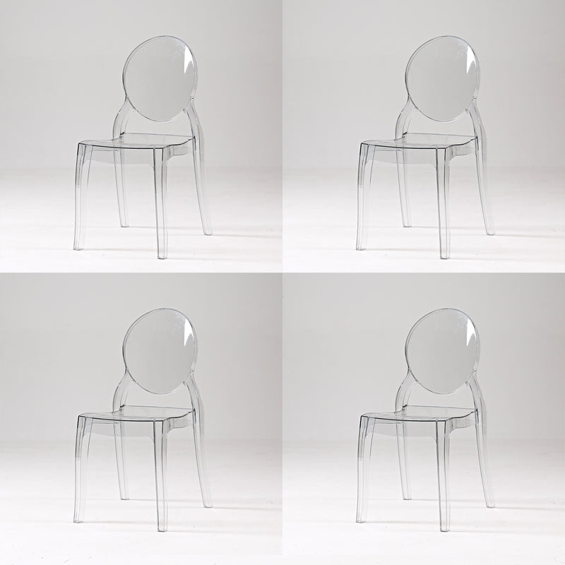 Modern Armless Chair Plastic Open Back Side Chair for Dining Room