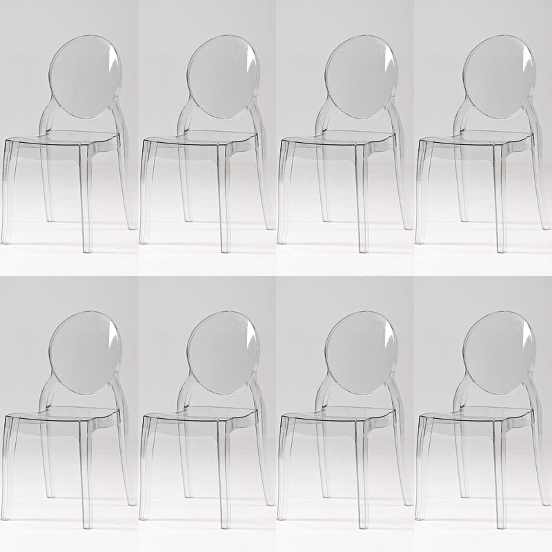 Modern Armless Chair Plastic Open Back Side Chair for Dining Room