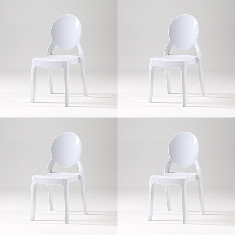 Modern Armless Chair Plastic Open Back Side Chair for Dining Room