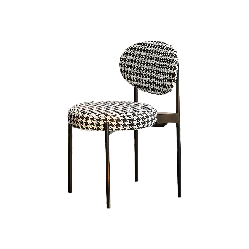 Industrial Metal Dining Room Chair Open Back Dining Side Chair Houndstooth pattern 1 Piece Clearhalo 'Dining Chairs' 'Dining Tables & Seating' 'dining_chair' 'furn' 'furn_dining_chair' 'Furniture' 'Kitchen & Dining Furniture' 6129799