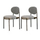 Industrial Metal Dining Room Chair Open Back Dining Side Chair Houndstooth pattern 2 Piece Set Clearhalo 'Dining Chairs' 'Dining Tables & Seating' 'dining_chair' 'furn' 'furn_dining_chair' 'Furniture' 'Kitchen & Dining Furniture' 6129802