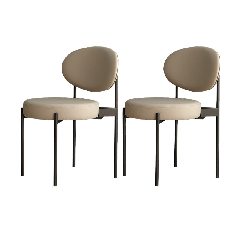 Industrial Metal Dining Room Chair Open Back Dining Side Chair Light Coffee 2 Piece Set Clearhalo 'Dining Chairs' 'Dining Tables & Seating' 'dining_chair' 'furn' 'furn_dining_chair' 'Furniture' 'Kitchen & Dining Furniture' 6129811