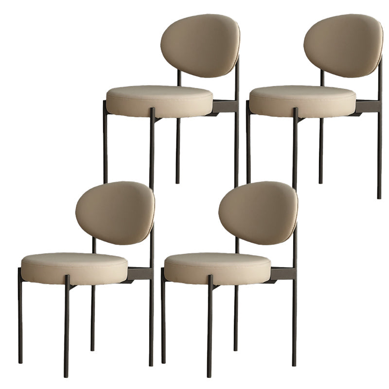 Industrial Metal Dining Room Chair Open Back Dining Side Chair Light Coffee 4 Piece Set Clearhalo 'Dining Chairs' 'Dining Tables & Seating' 'dining_chair' 'furn' 'furn_dining_chair' 'Furniture' 'Kitchen & Dining Furniture' 6129812