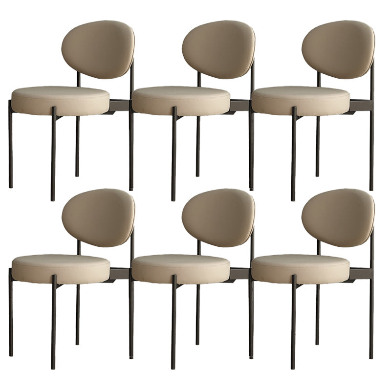 Industrial Metal Dining Room Chair Open Back Dining Side Chair Light Coffee 6 Piece Set Clearhalo 'Dining Chairs' 'Dining Tables & Seating' 'dining_chair' 'furn' 'furn_dining_chair' 'Furniture' 'Kitchen & Dining Furniture' 6129813